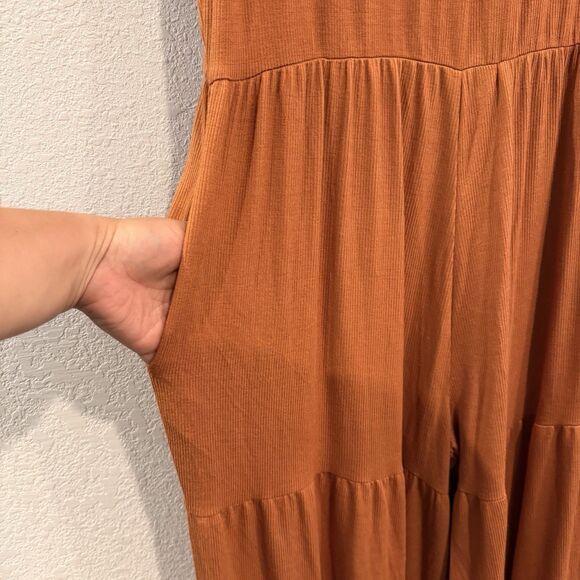 Anthropologie Saturday Sunday Marina Tiered Wide Leg Jumpsuit Sleeveless Size XL - Picture 7 of 12